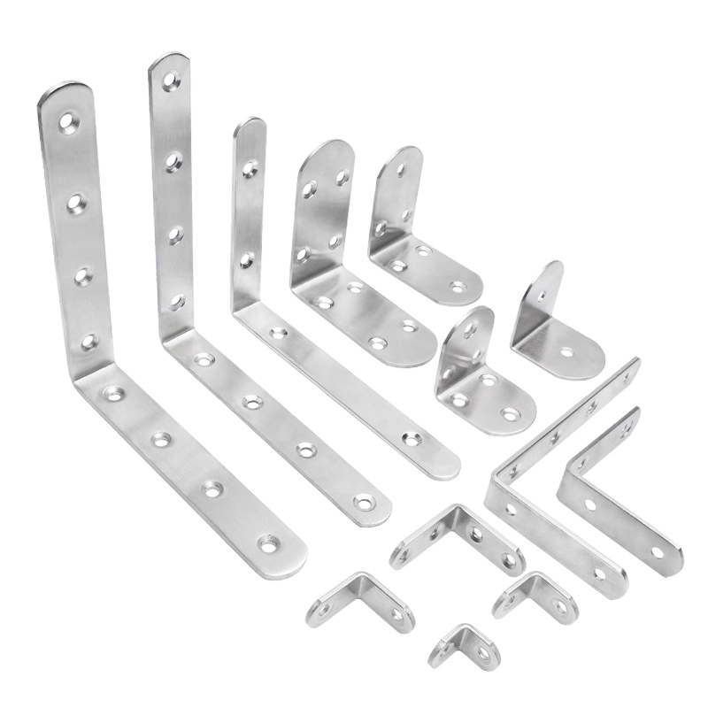 Stainless Steel L Shaped Bracket Furniture Shelf Bracket 90 Degree Right Angle Corner Bracket