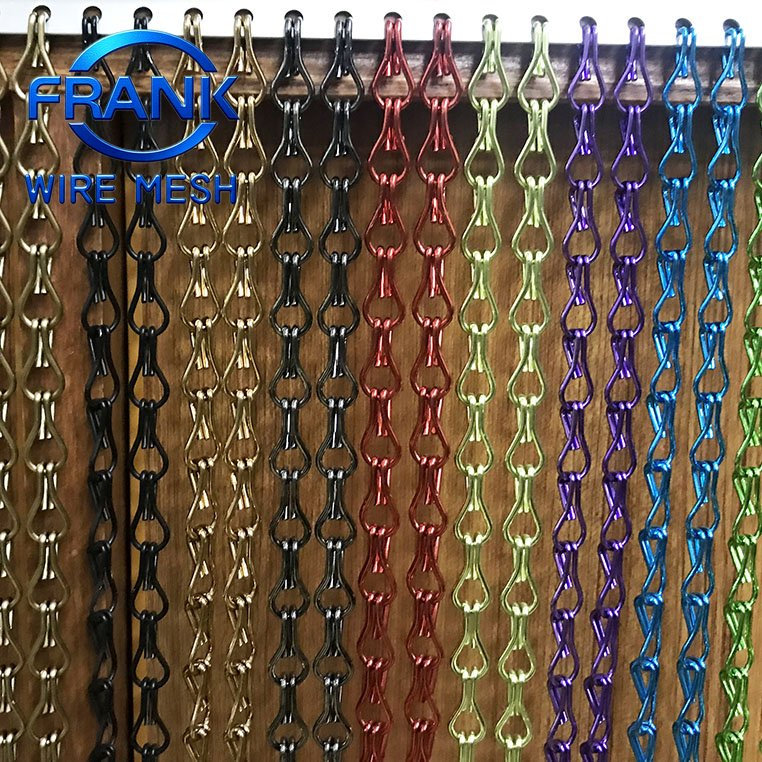 Custom Design Aluminum Double Hook Chain Fly Curtain Mesh for Room Decoration