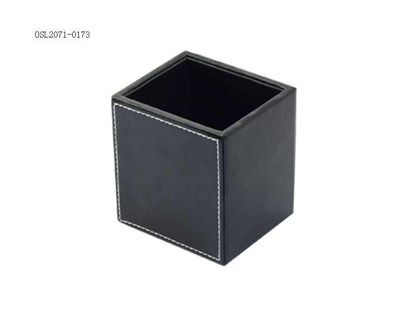 Hotel Supplies Black PU Leather Square Tissue Box Leather