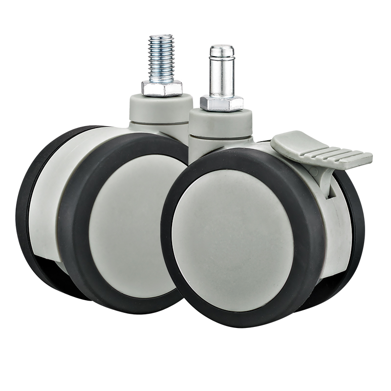 75/100/125mm Full-Plastic PU Medical Twin Caster Type a Medical Beds Medical Equipments Wheels Caster