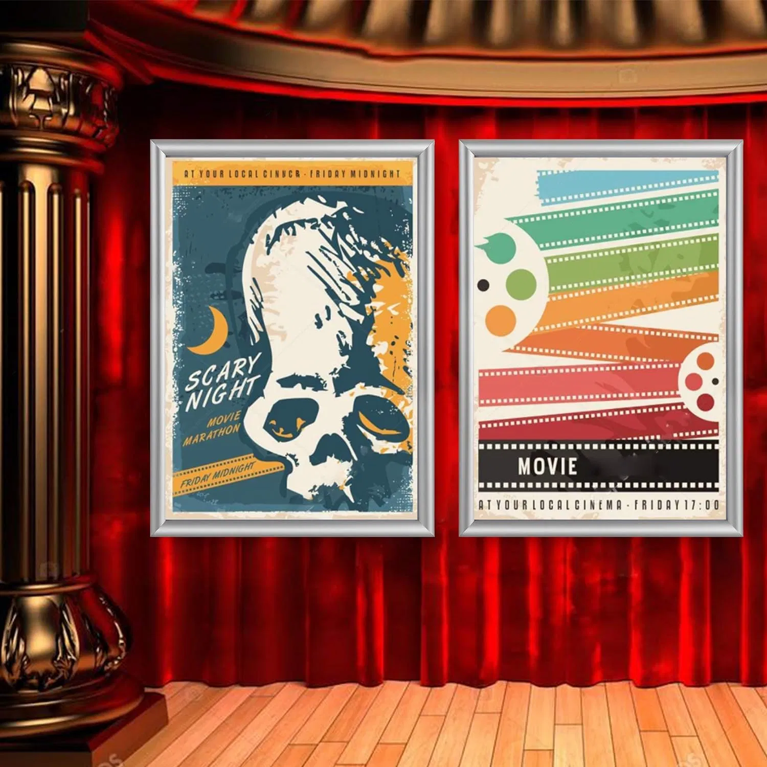 A2 Aluminum Snap Clip Frames Movie Front Loading Poster Frames Advertising