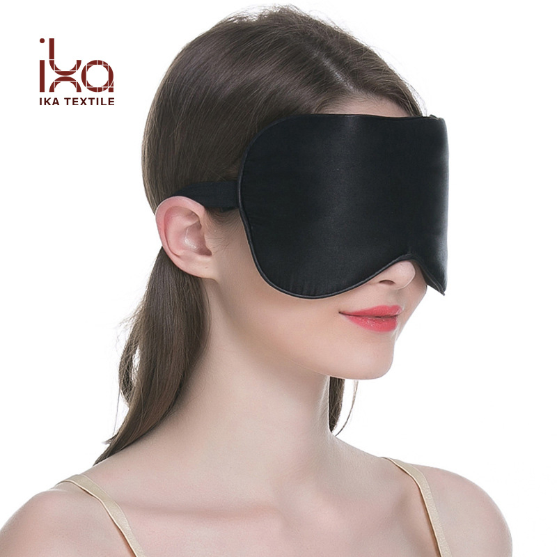 Reusable Travel Natural Silk Satin Sleep Mask Solid Color Custom Logo Blindfold Super Smooth Eye Mask