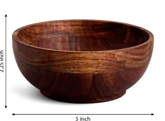 Hot Selling Wooden Cutlery Standard Quality Acacia Wooden Multipurpose Round Bowl Set