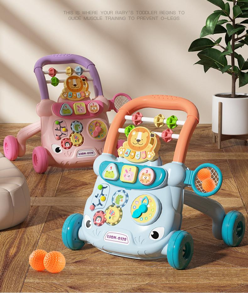Multifunctional Baby Walker Interactive Push Toy for Toddlers with Music