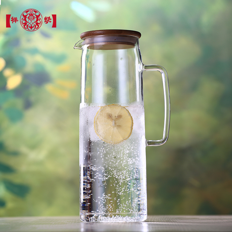 1500ml Wholesale High Borosilicate Handmade Tea & Fruit Infusion Glass Water Pitcher