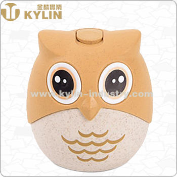 Stocked Wheat Straw Owl Shape Toothpick Dispenser Press Type Toothpick Holder