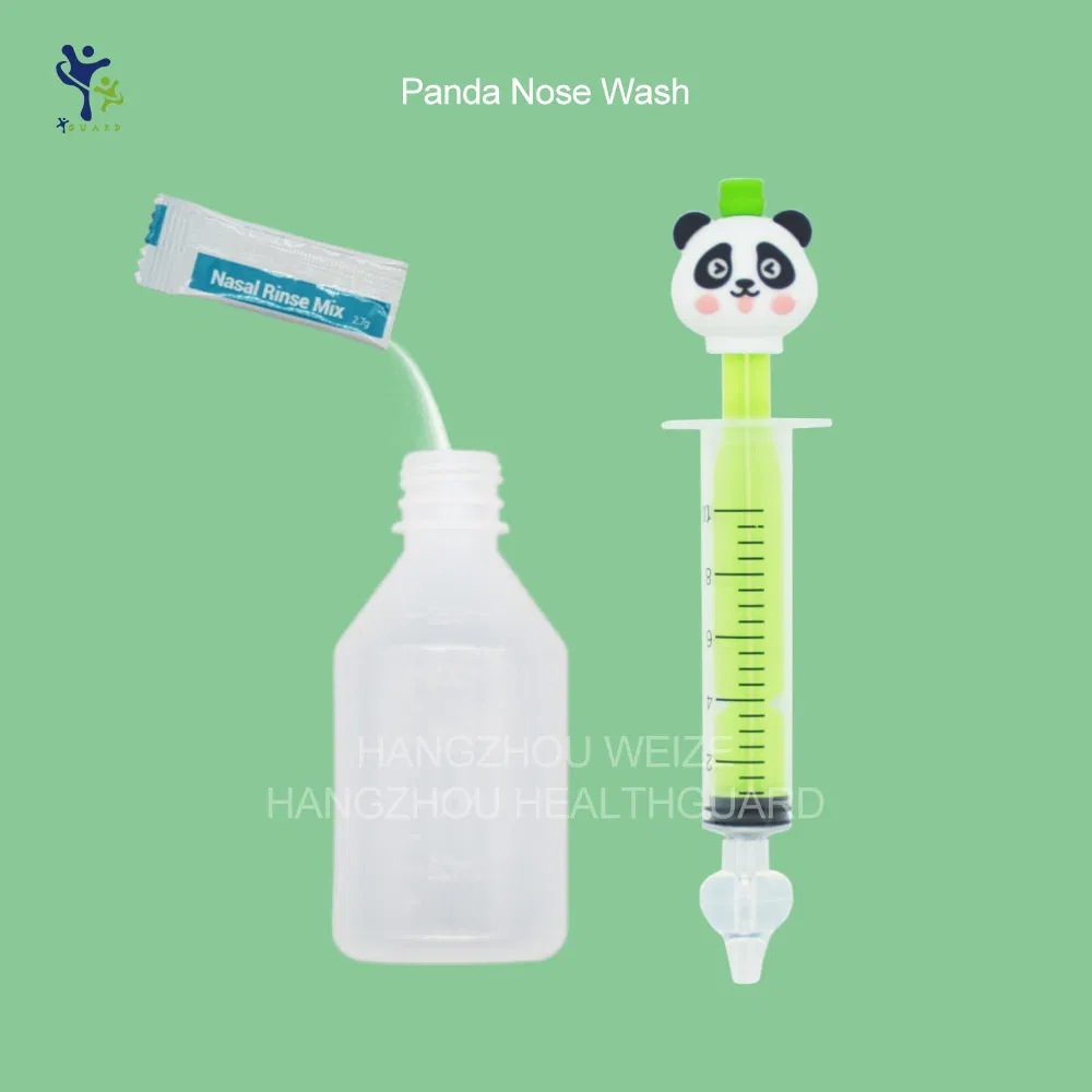 Free Sample BPA Free 10ml Exclusive New Panda Syringe Nasal Washer Nasal Irrigator with Soft Silicone Tip