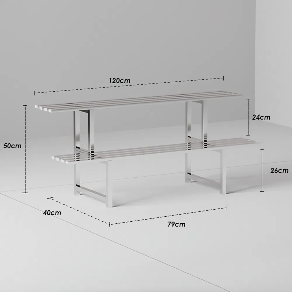 2 Tier Stainless Steel Flower Pot Rack Plant Stands