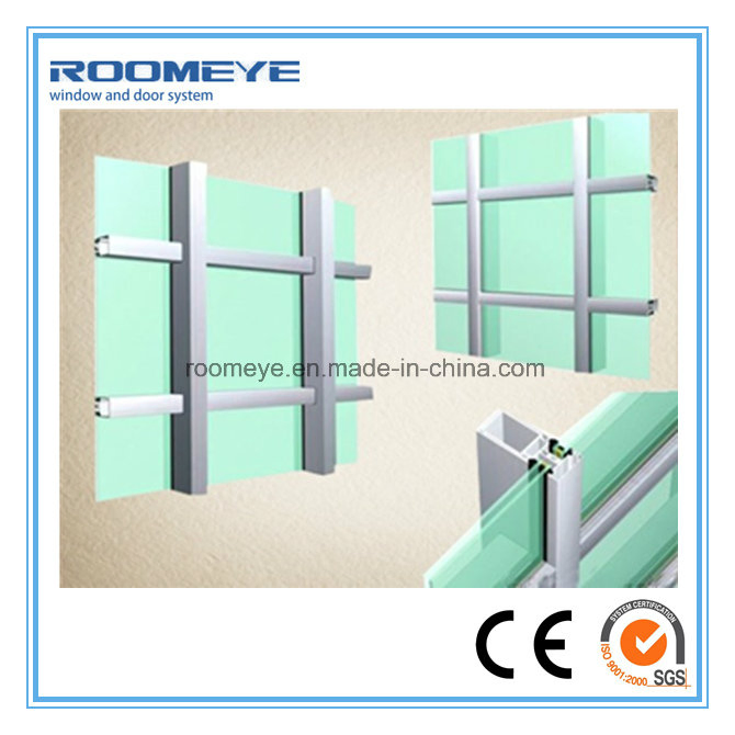 Roomeye Low E Coated Insulated Windows Glass/Double Glazing Curtain Wall Window Glass (RMCW-100)