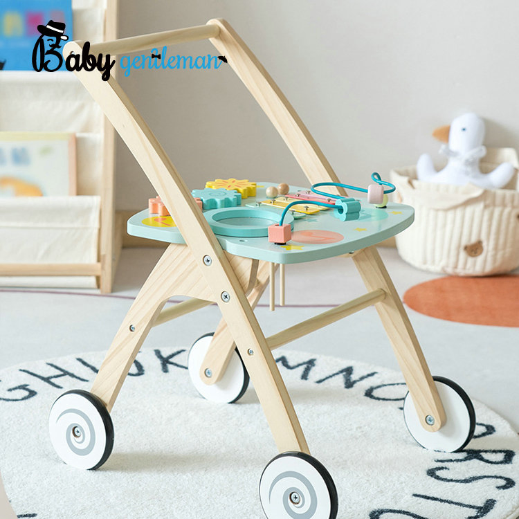 Wholesale Multifunctional Wooden Busy Board Push Walker for Baby Z16213e