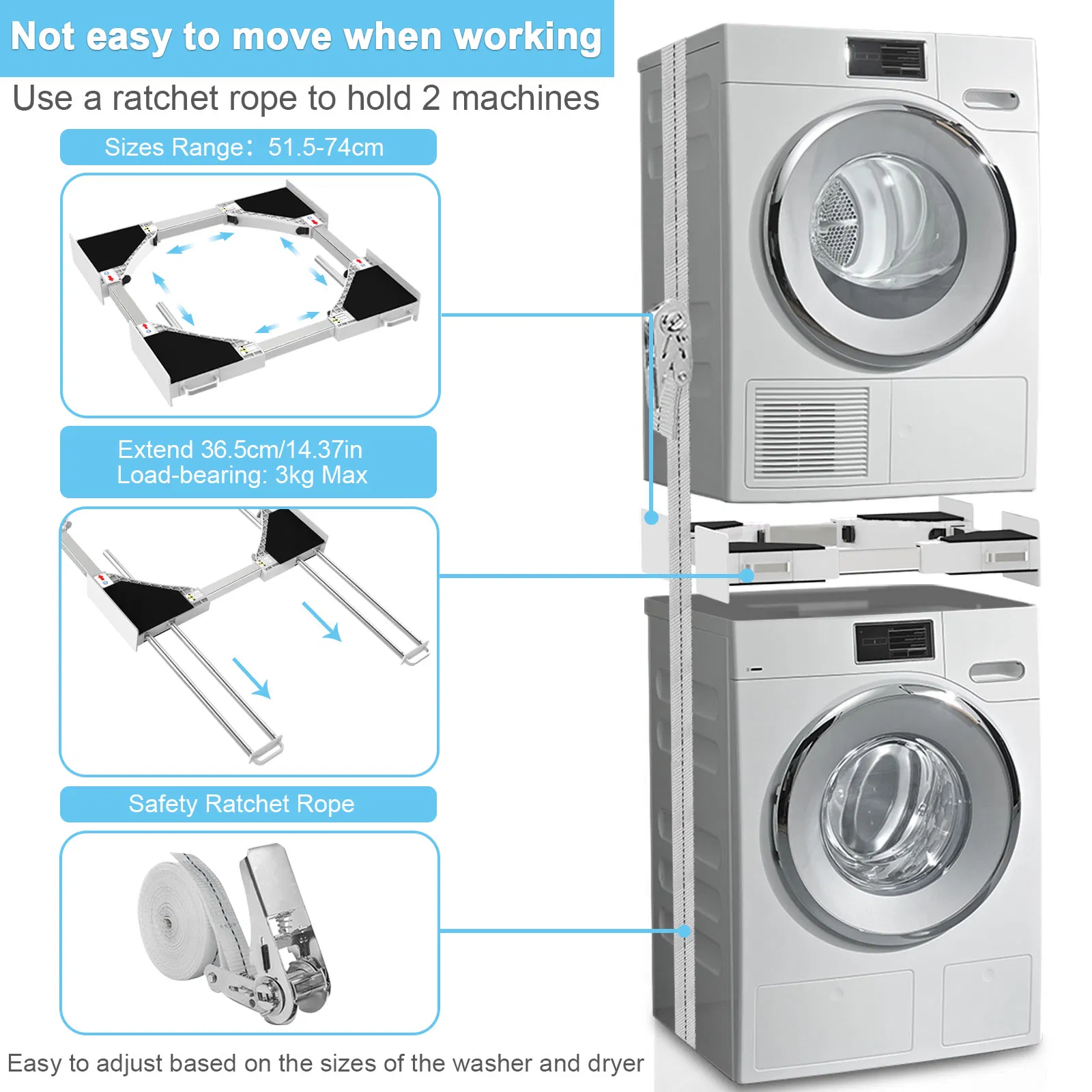 2026 Washer Shelf Stacking Kit Shelf Suitable for Most Washer Dryer Brand