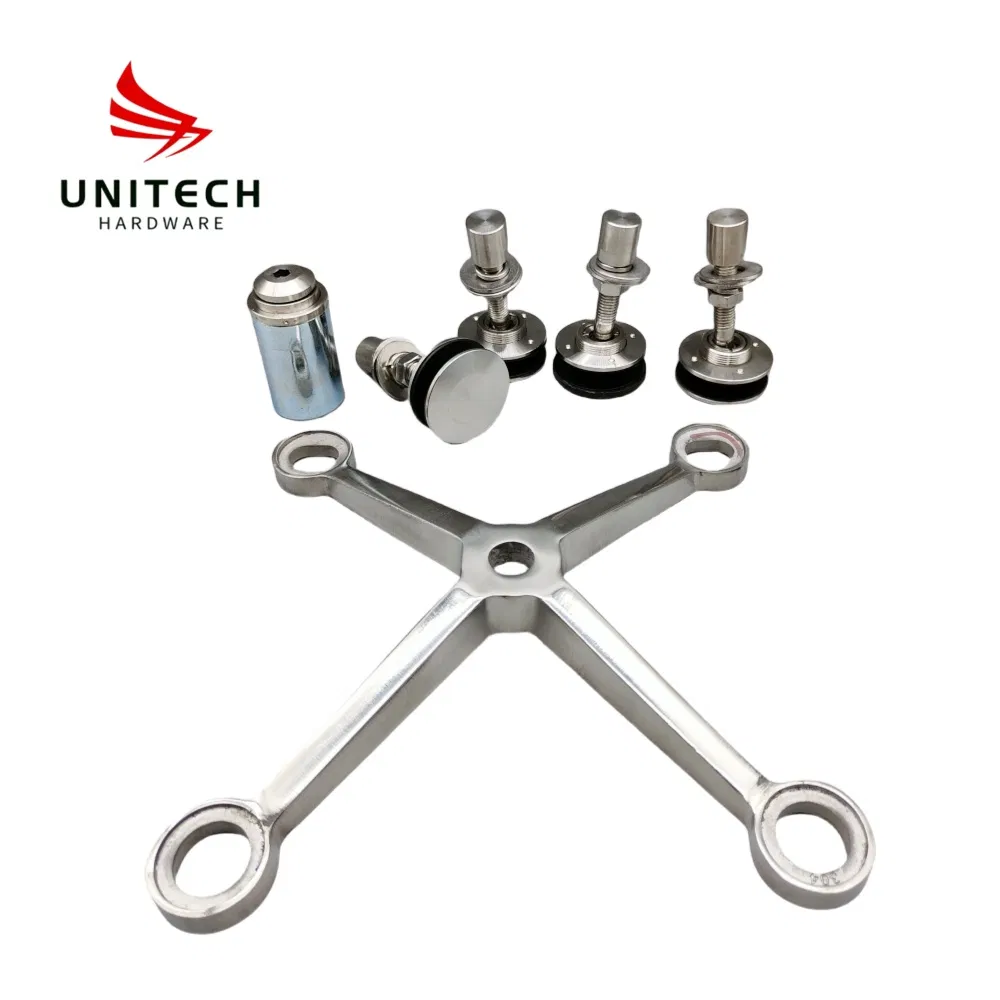 Heavy Duty Stainless Steel 316/2205 4 Ways Glass Connector Spider
