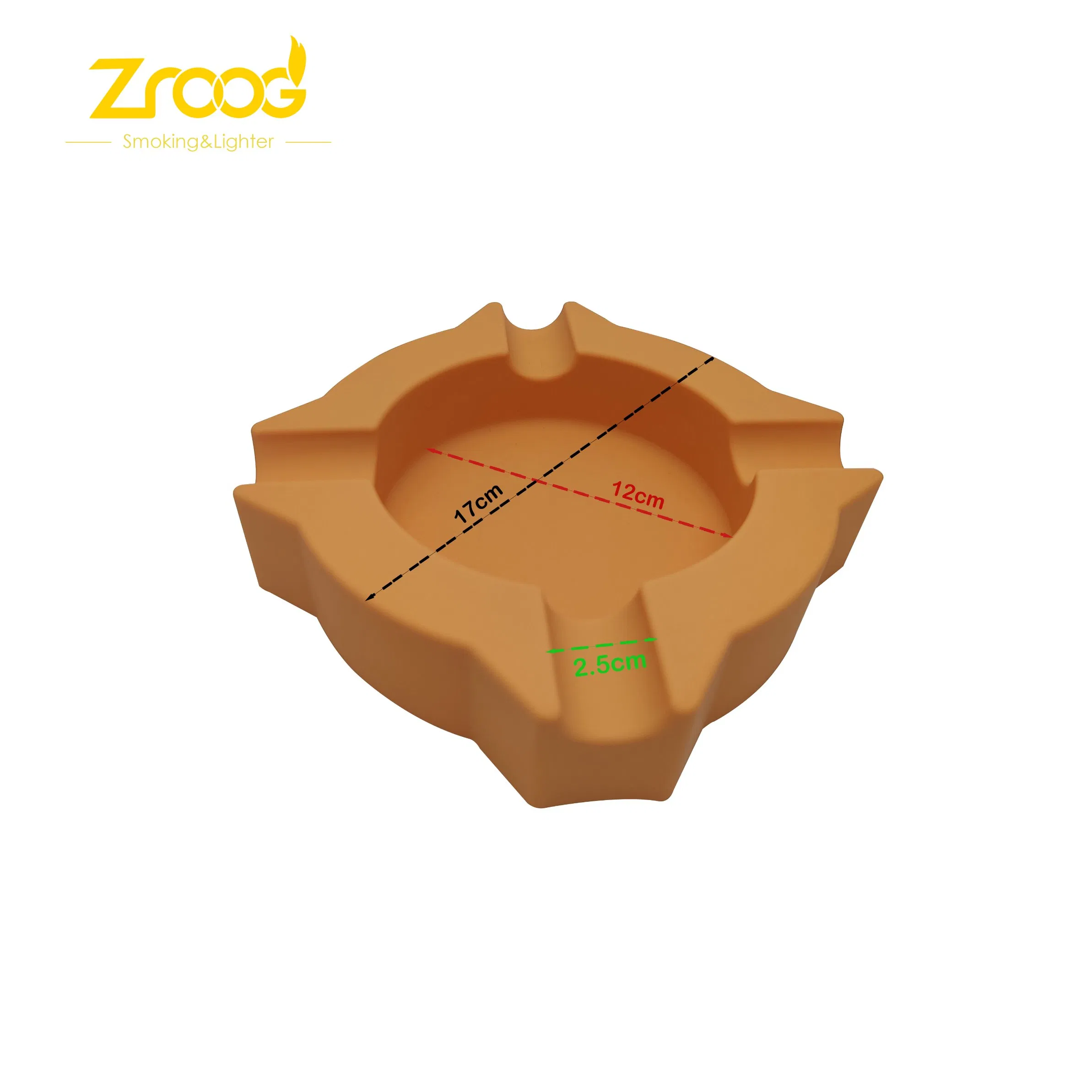 High Temperature Heat Resistant Round Design Cigars Cigarettes Ash Tray for Outdoor