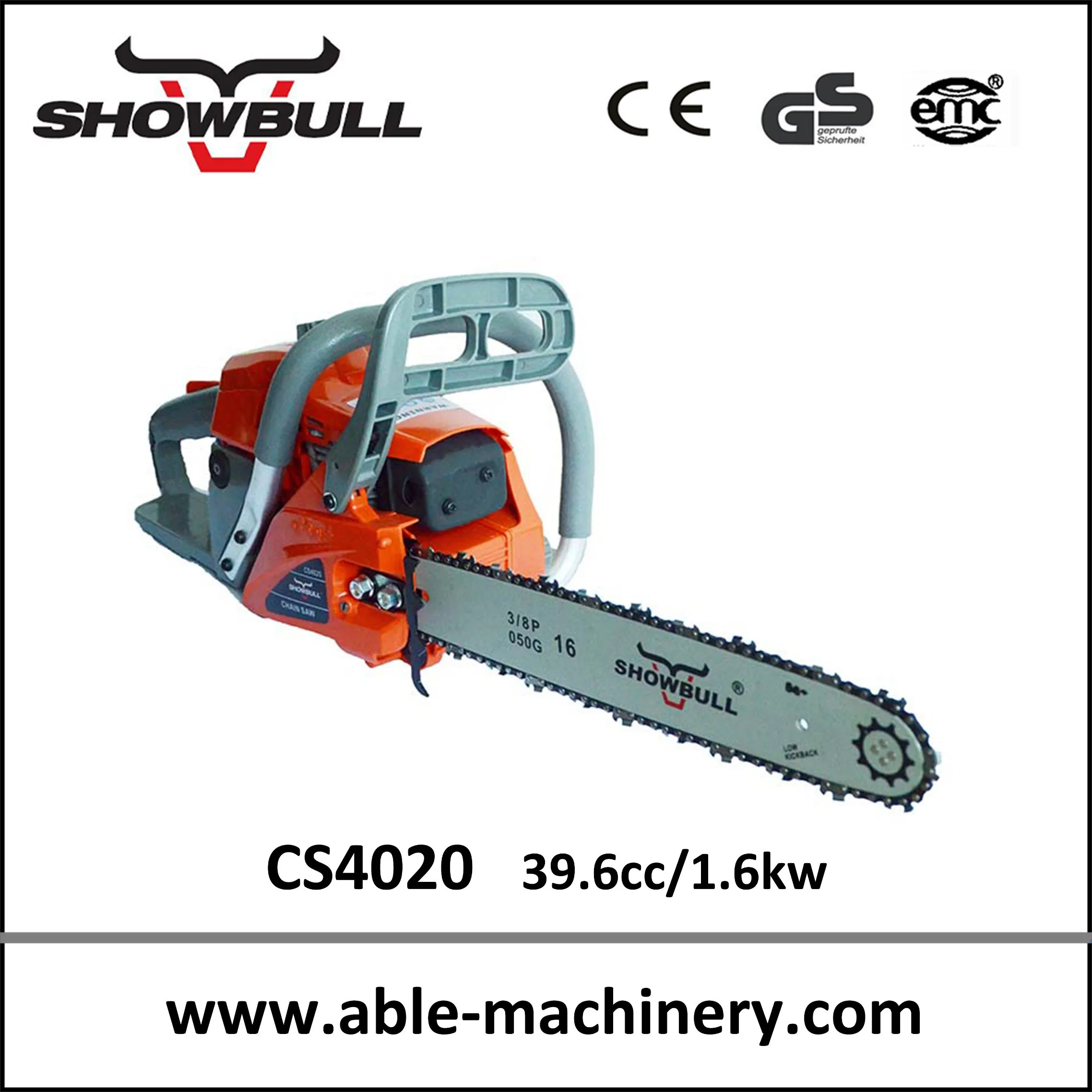 High Power 2 Stoke Gasoline Garden Tool Chainsaw with Nice Design