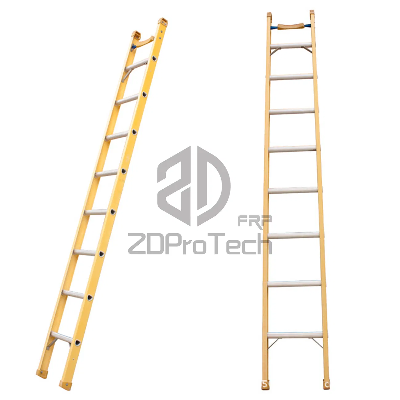 20FT Aluminum Step Fiber Glass R Rung Straight Ladder with Extension Fiberglass