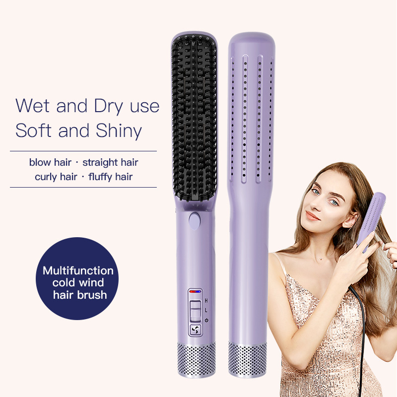 China Air Styling 2 in 1 Heated Brush Hair Straightener Brush