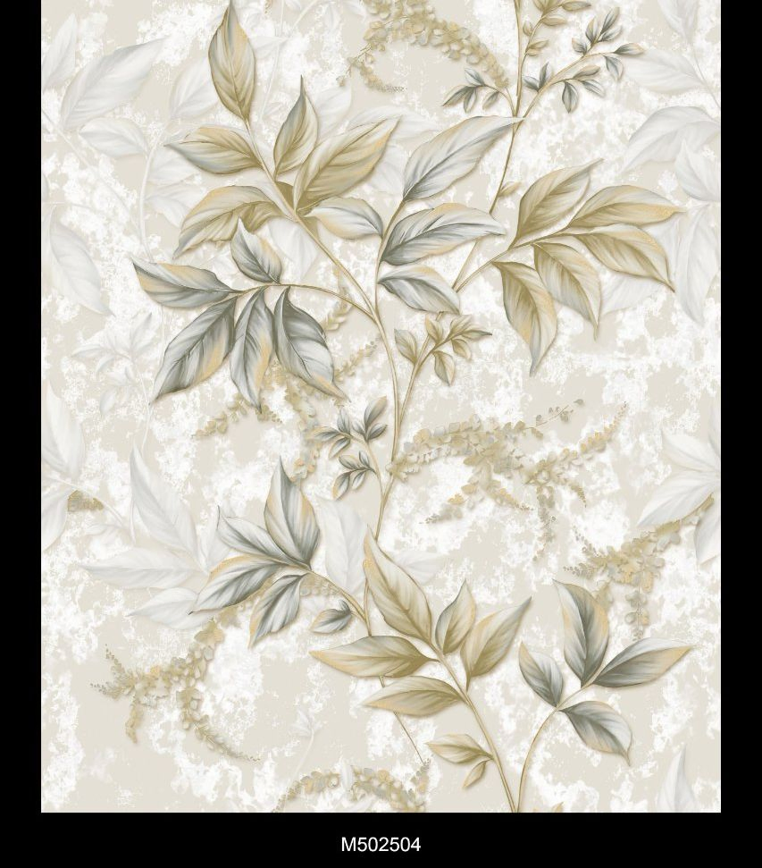 2026 Hot Sale New Design Texture Leaf Flower Wall Paper Luxurious Wallpaper 53 Embossed PVC Home Decoration Bedroom Living Room