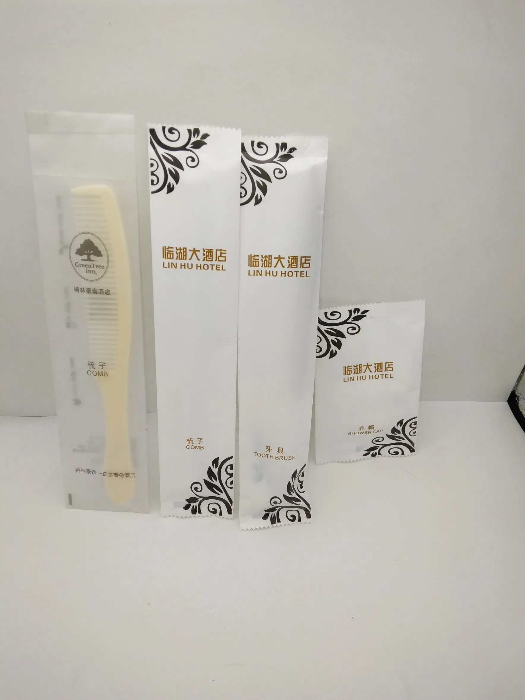 Premium Hotel Amenities Set: Toothbrush, Comb, Shampoo, Shower Cap