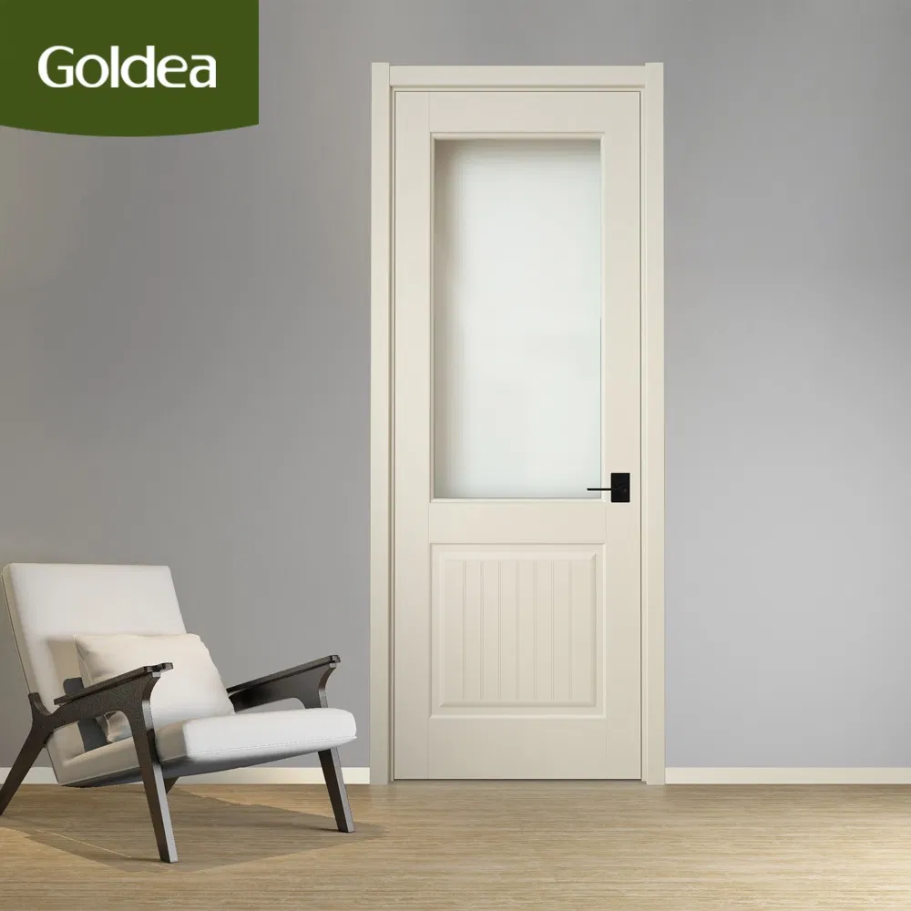 Left/Right New China Classic Customized Walnut Color Timber Door with Low Price