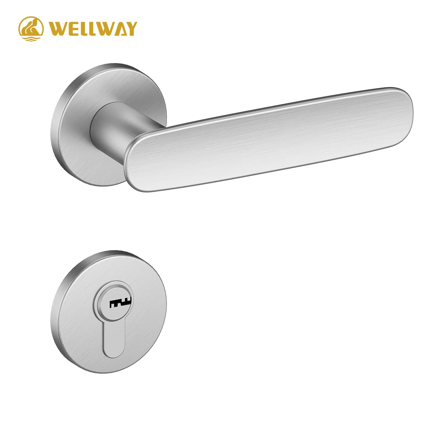 Customized Modern Tea-Gold Brushed Zinc Alloy Lever Door Handle with Smooth Edges for Interior Bedroom/Bathroom Wooden Doors at Chinese Factory Price OEM/ODM