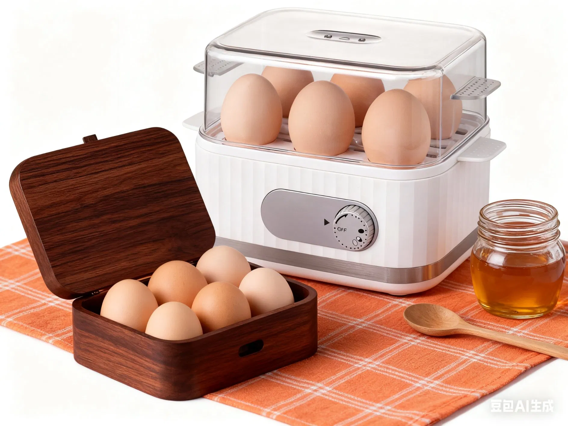 400W Electric Egg Boiler with Timer for Cooking 6 Eggs