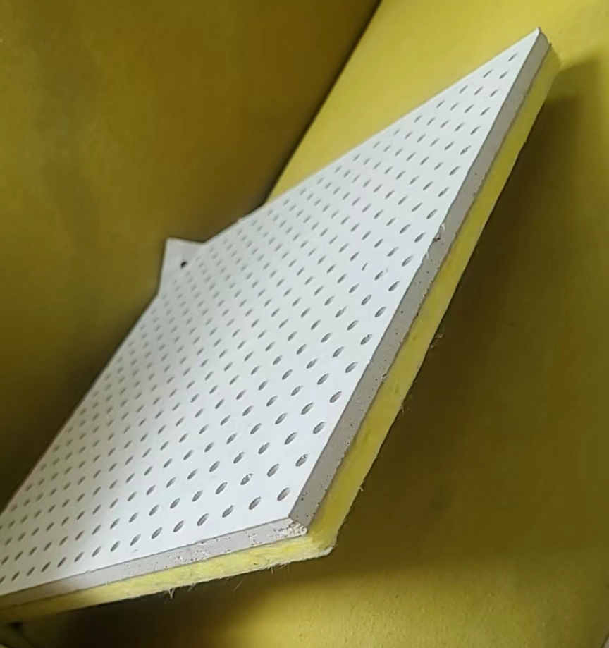 White Lay in Suare Edge Glass Wool Ceiling Panels