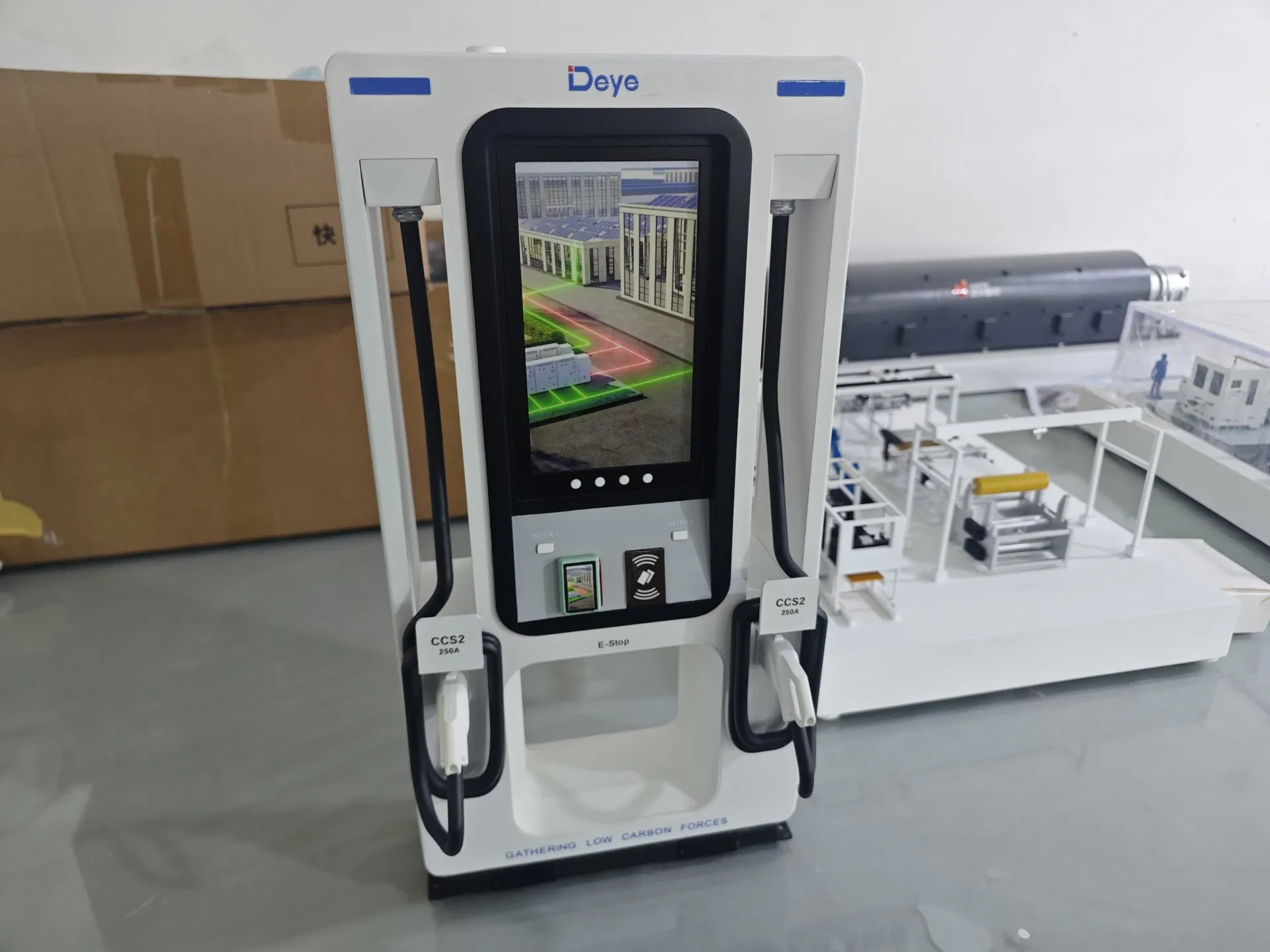 Creative Office Sculpture: Hand-Made Energy Charging Station Exhibition Display