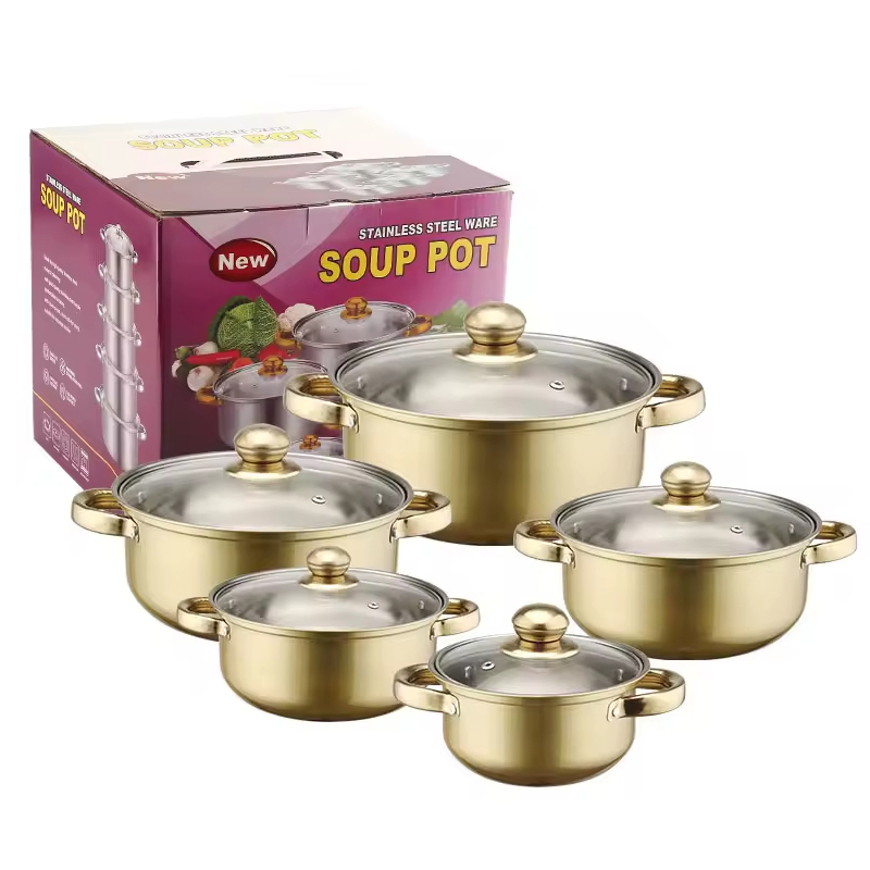 High Quality Stainless Steel Casserole Soup Pots 12liter Glued Handle Germany Welded Aluminum/Aluminium Cookware Stock Pot