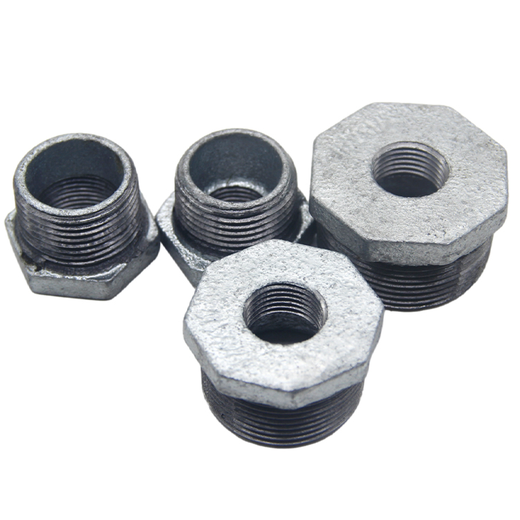 Malleable Casting Iron Bushing Plumber Materials 1/2'' 3/4'' Galvanized BS DIN Thread Busher for Industry