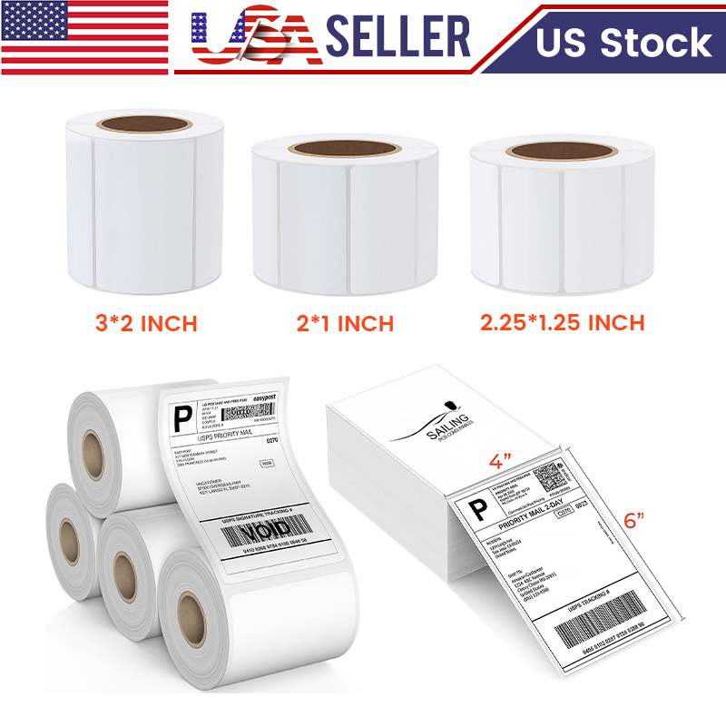Blank White Thermal Self Adhesive Label Sticker for Printer Supermarket