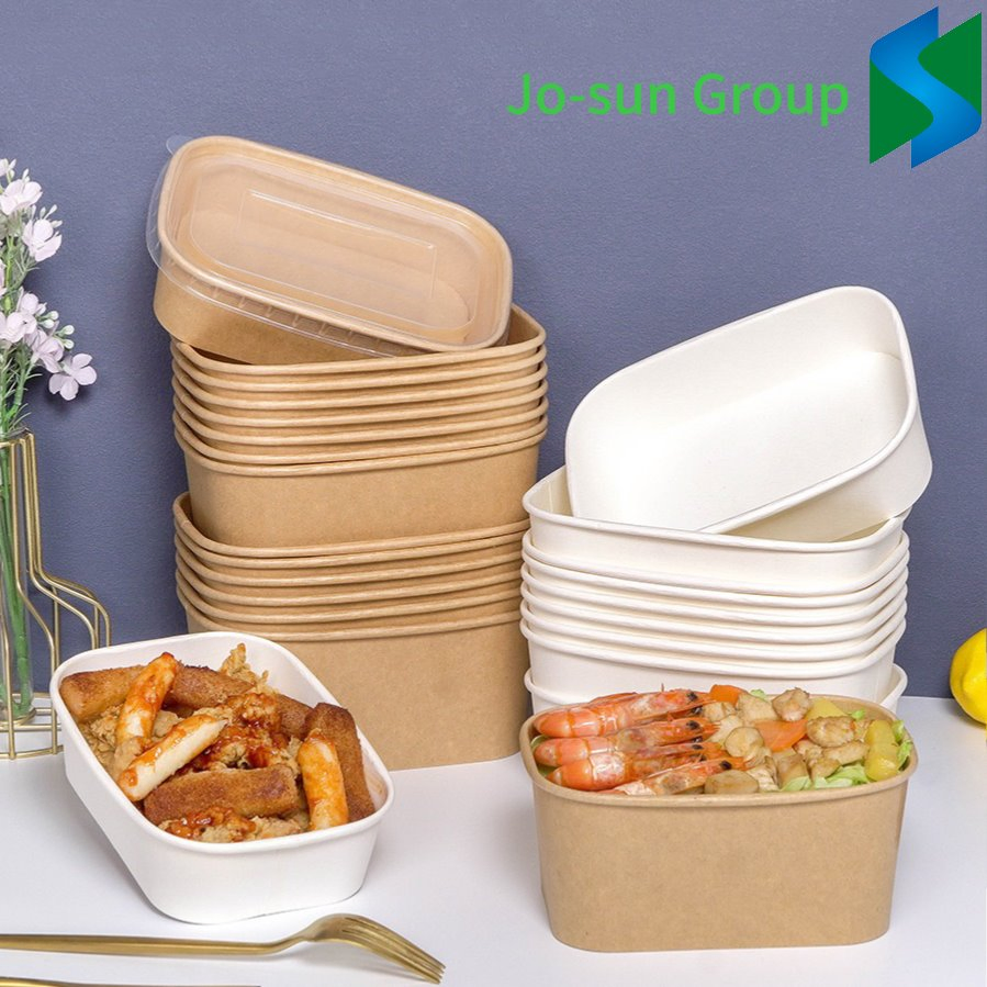 Jo-Sun Hot Sale Take Away Rectangle Container Square Salad Snack Box Bowl