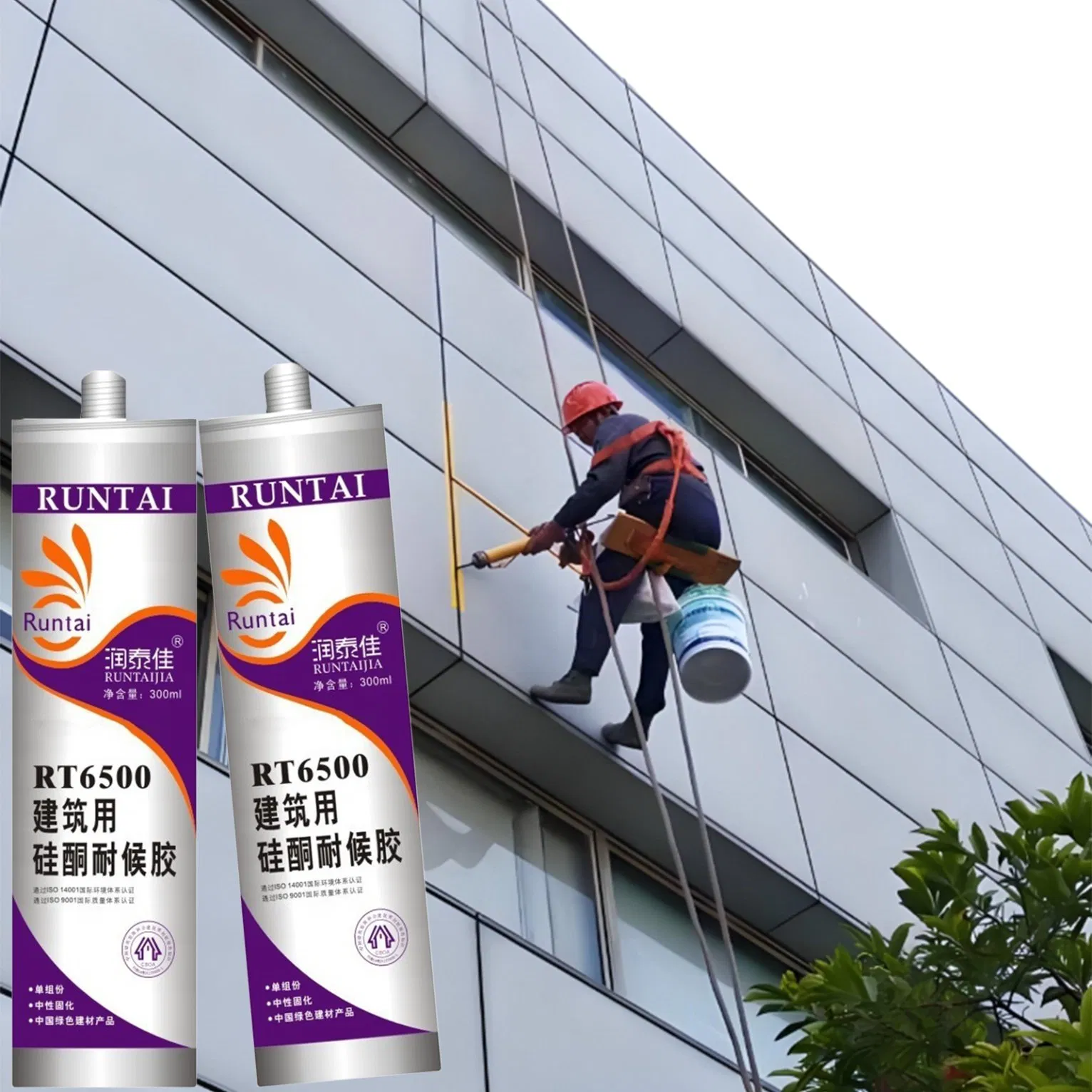 Runtai Advanced Neutral Cure Silicone Sealant for Weatherproof Glass Installations