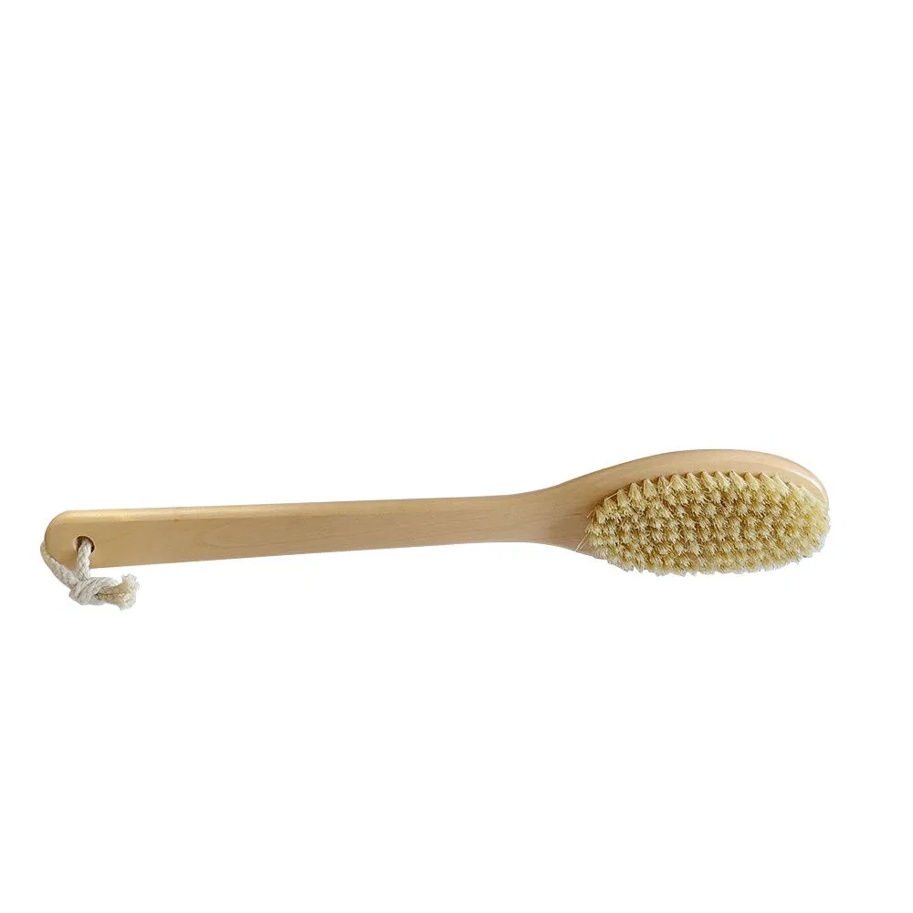 Long Handle Dry Brush Exfoliating Mane Bristles Body Shower Scrubber Brush