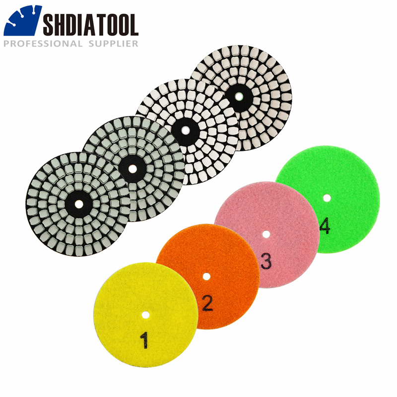 4PCS/Set Diamond Polishing Pads Kit 4 Inch 100mm Granite Stone Marble Polishing Grinding Polishing Disc