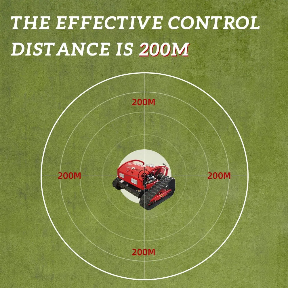 Remote Control Self-Propelled Crawler Lawn Mower Use Petrol Wheeled Lawn Mower for Sale