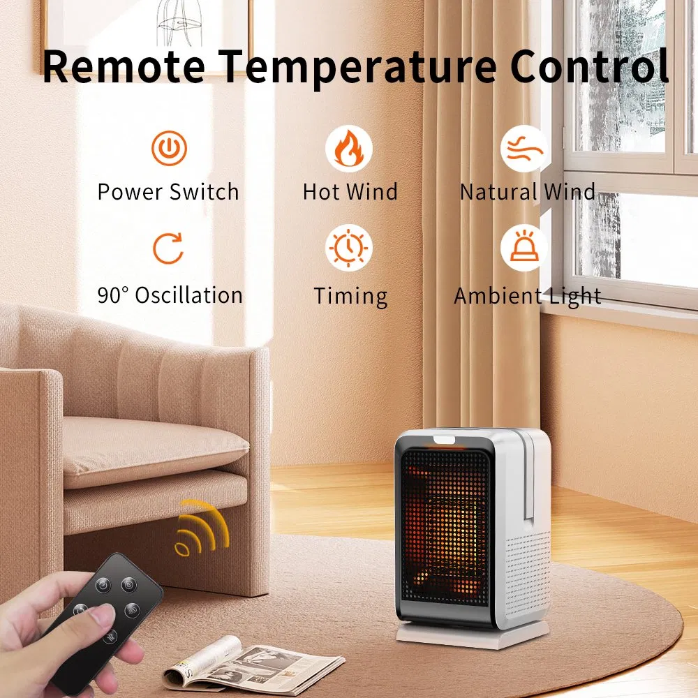 Portable Remote Control Electric Hot Cool Wind Desktop Heater Air Blower
