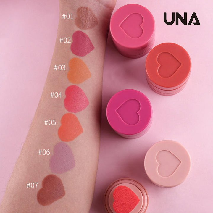 Custom Logo Face Cheek Makeup Private Label Vegan Natural Shape Blusher Heart Stamp Blush