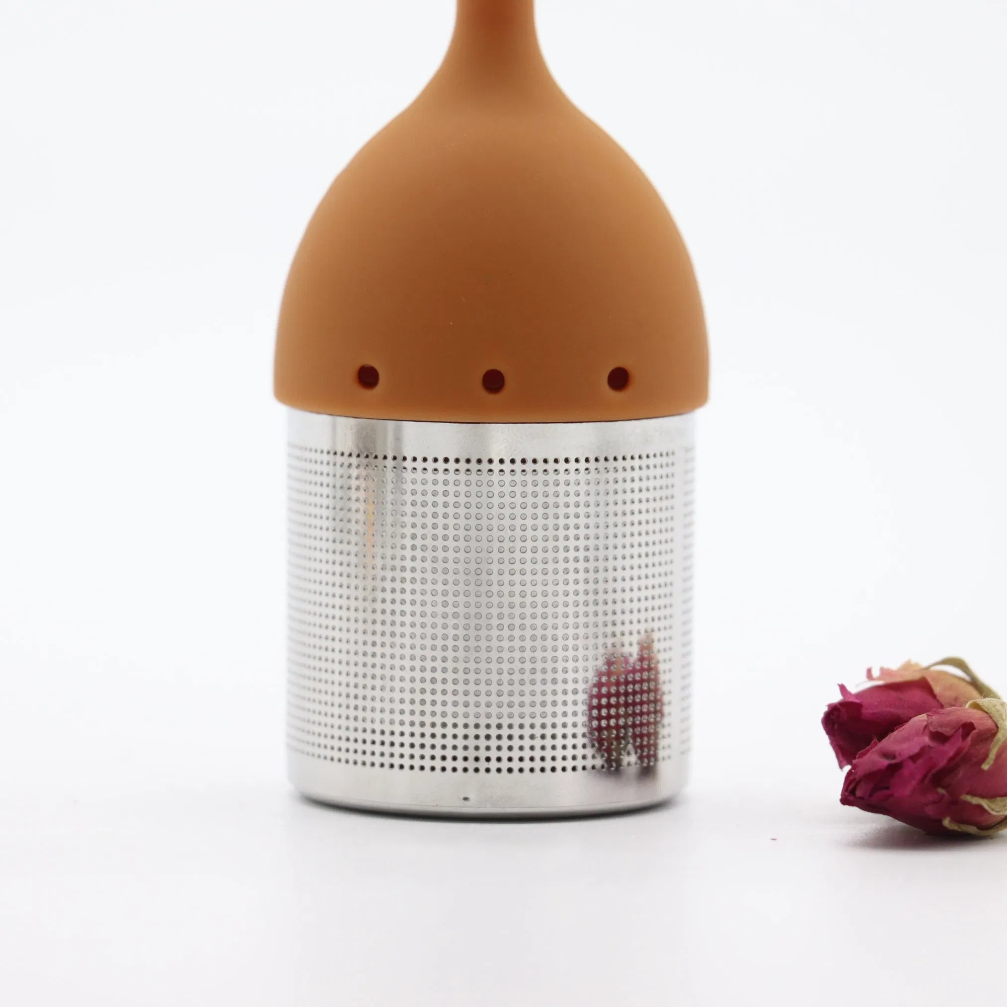 Чайный ситечко-заварник из нержавеющей стали и силикона