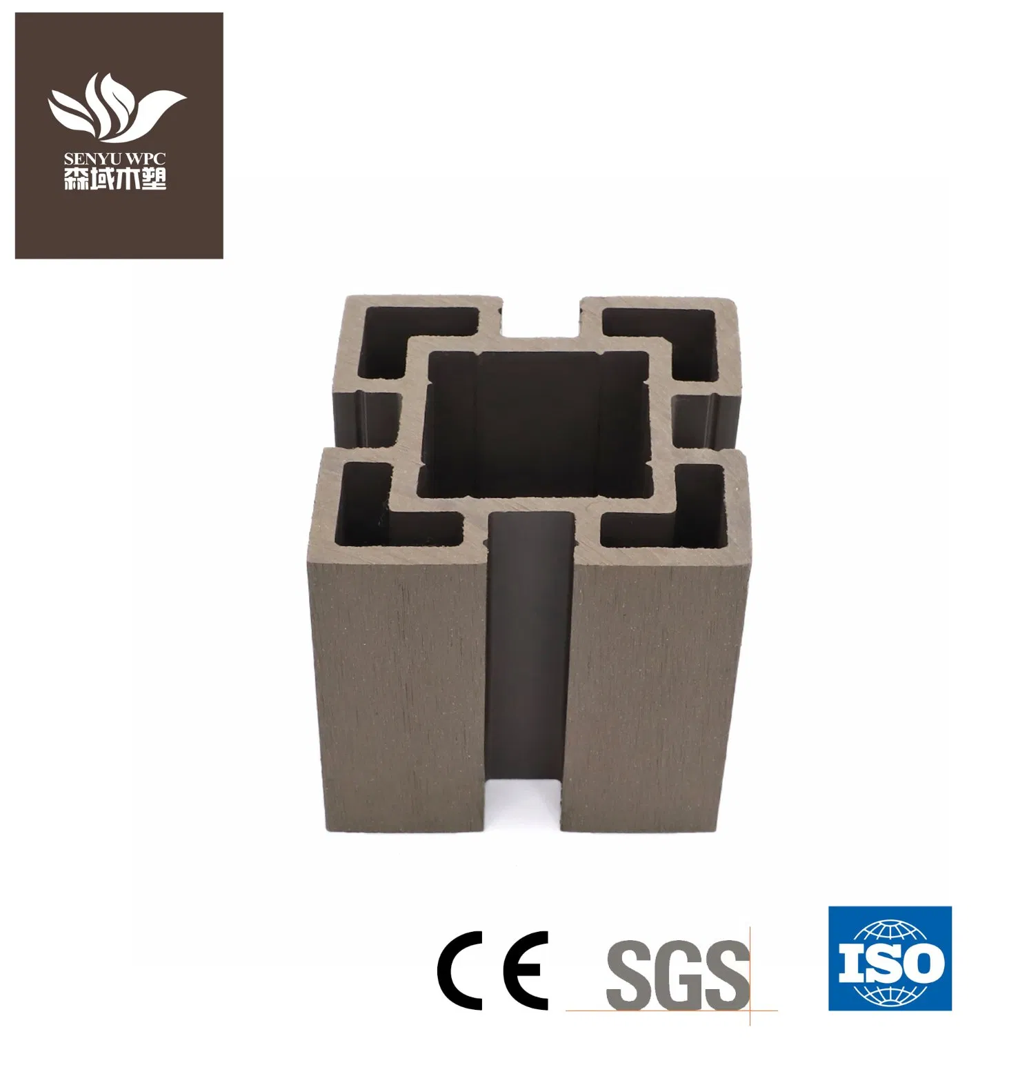 Outdoor Wood Plastic Composite Railing, Hollow Exterior WPC Top Rial WPC Fencing