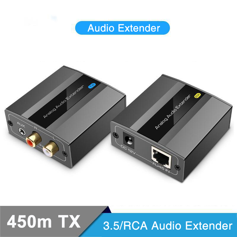 Конвертер аудио RCA/3.5мм в Ethernet, до 450м