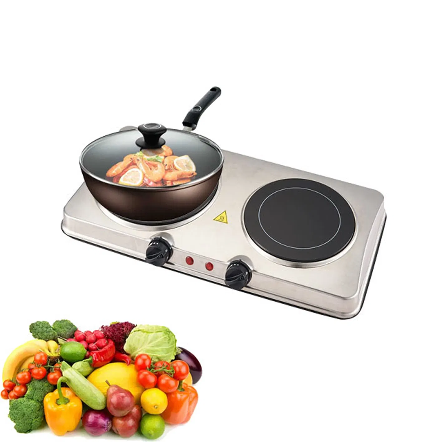 Ceramic Electric Stove with Two Burners for Home