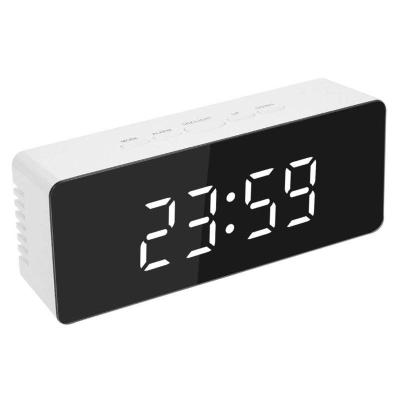 Makeup Mirror Digital Alarm Clock LED Electronic Table Desktop Clock