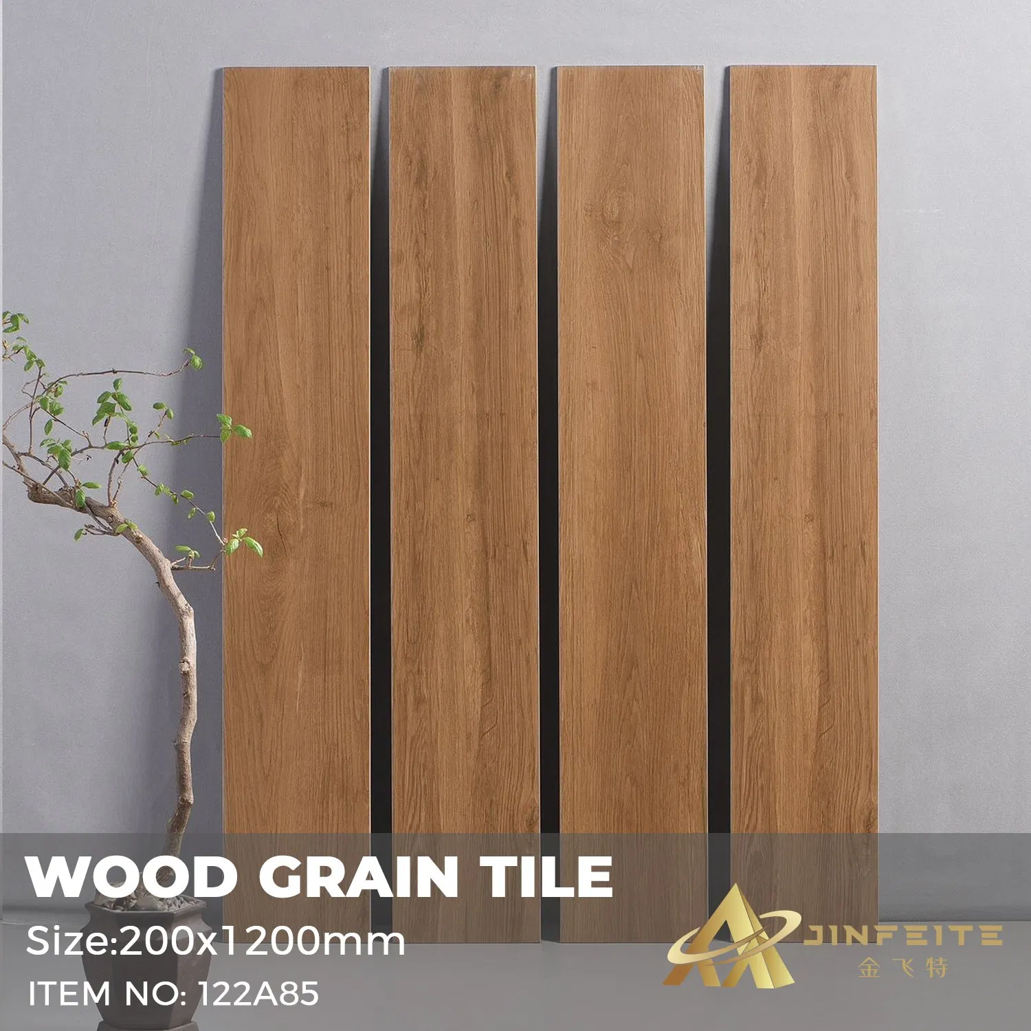 20*120cm Light Color Wood Oka Grain Porcelain Tile for Indoor Flooring