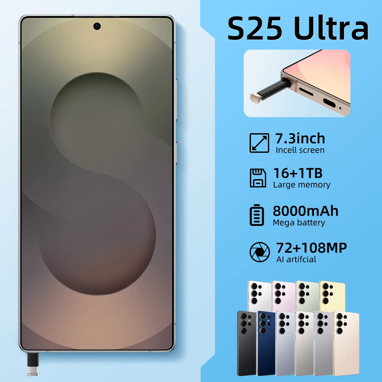 Global S25 Ultra 2tb Android Smartphone 7.3 Inch Quad Core Phone Low Price 4G&5g Features