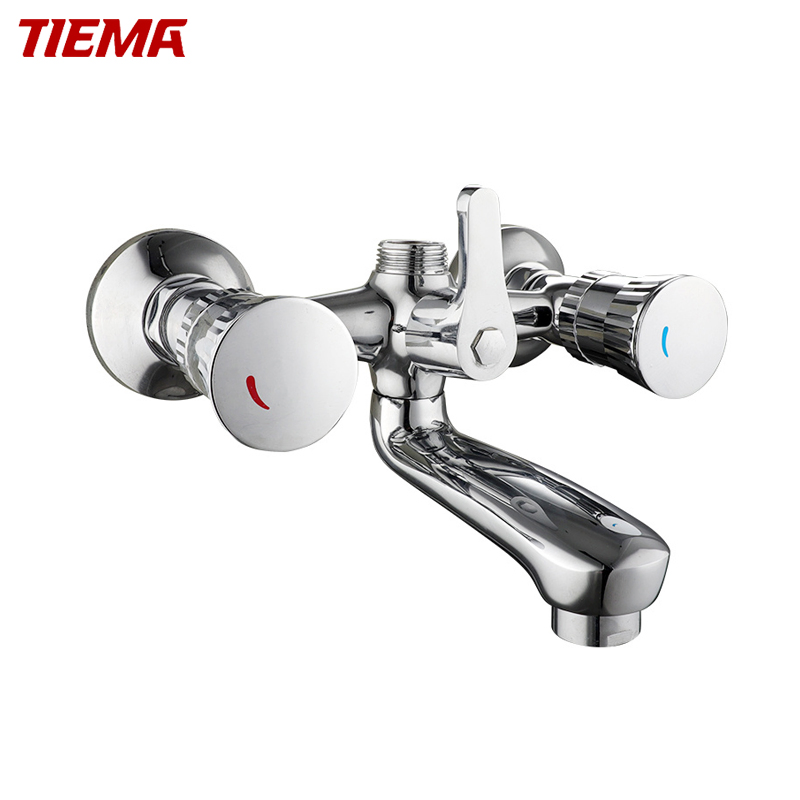 Смеситель для ванны с двумя ручками, хром