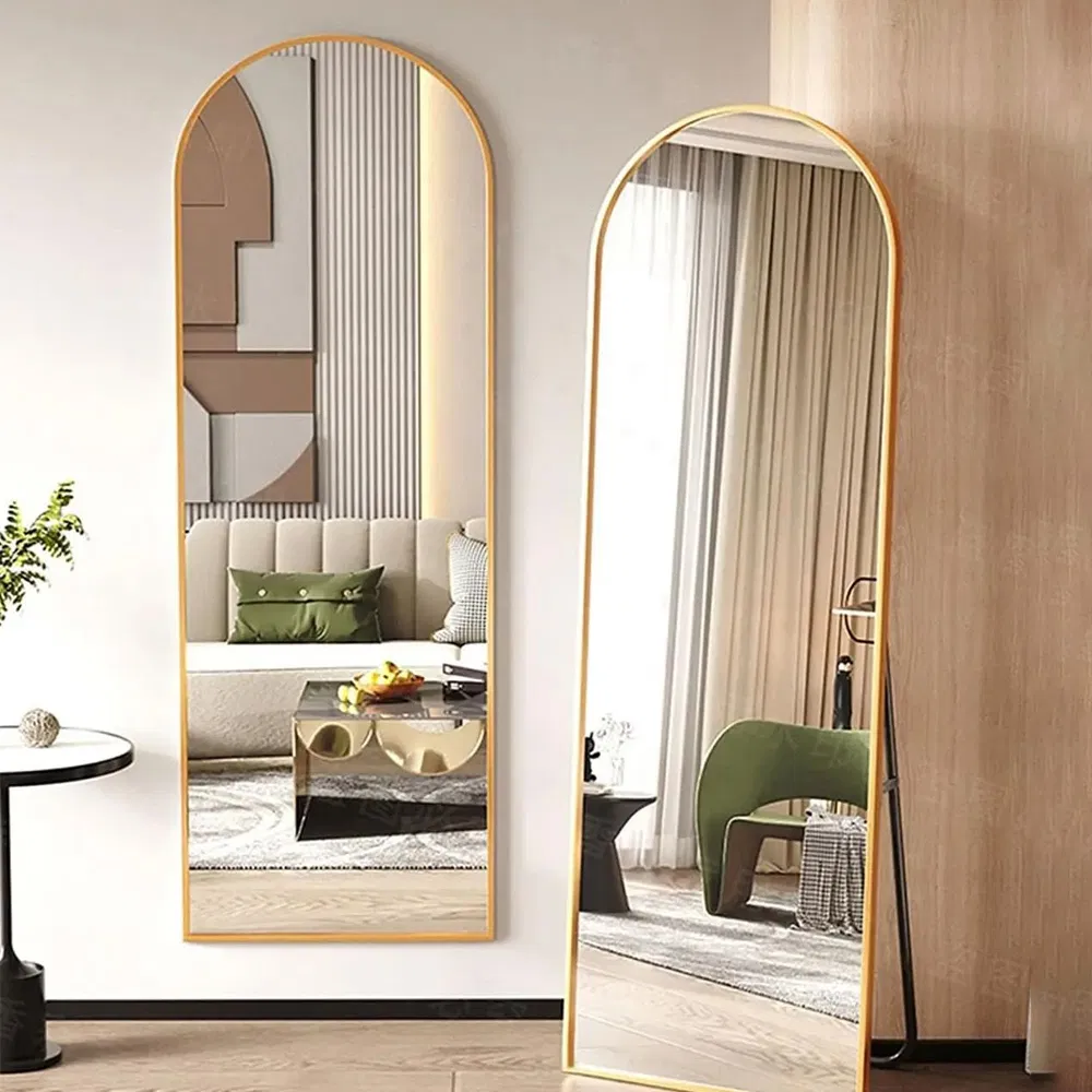 New Arch Mirror Full Length, Floor Length Mirror, Arched Floor Mirror, 58"X18" Wall Mirror Full Length, Gold Floor Mirror
