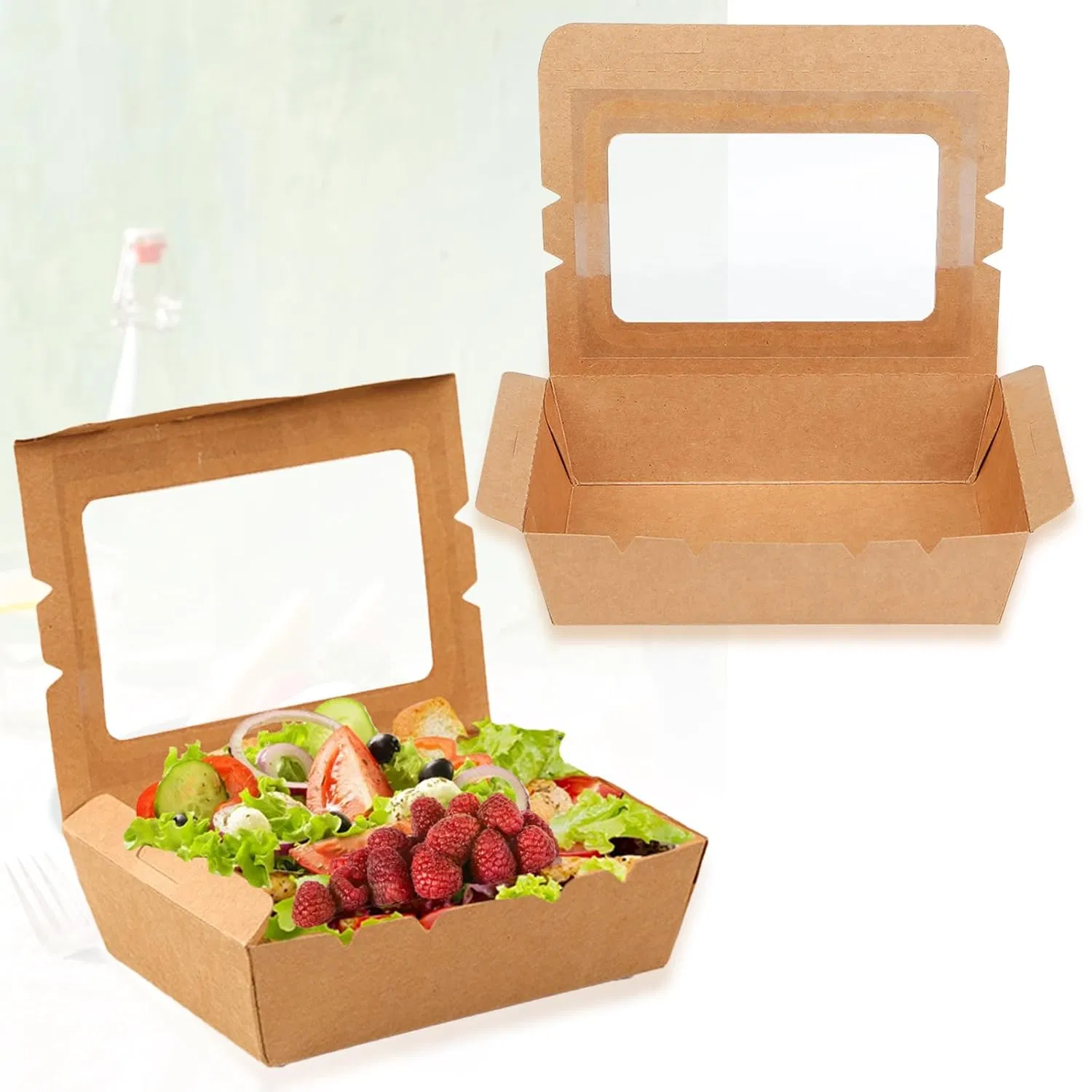 Wholesale Disposable Fast Food Take Away Food Packaging Box with Window