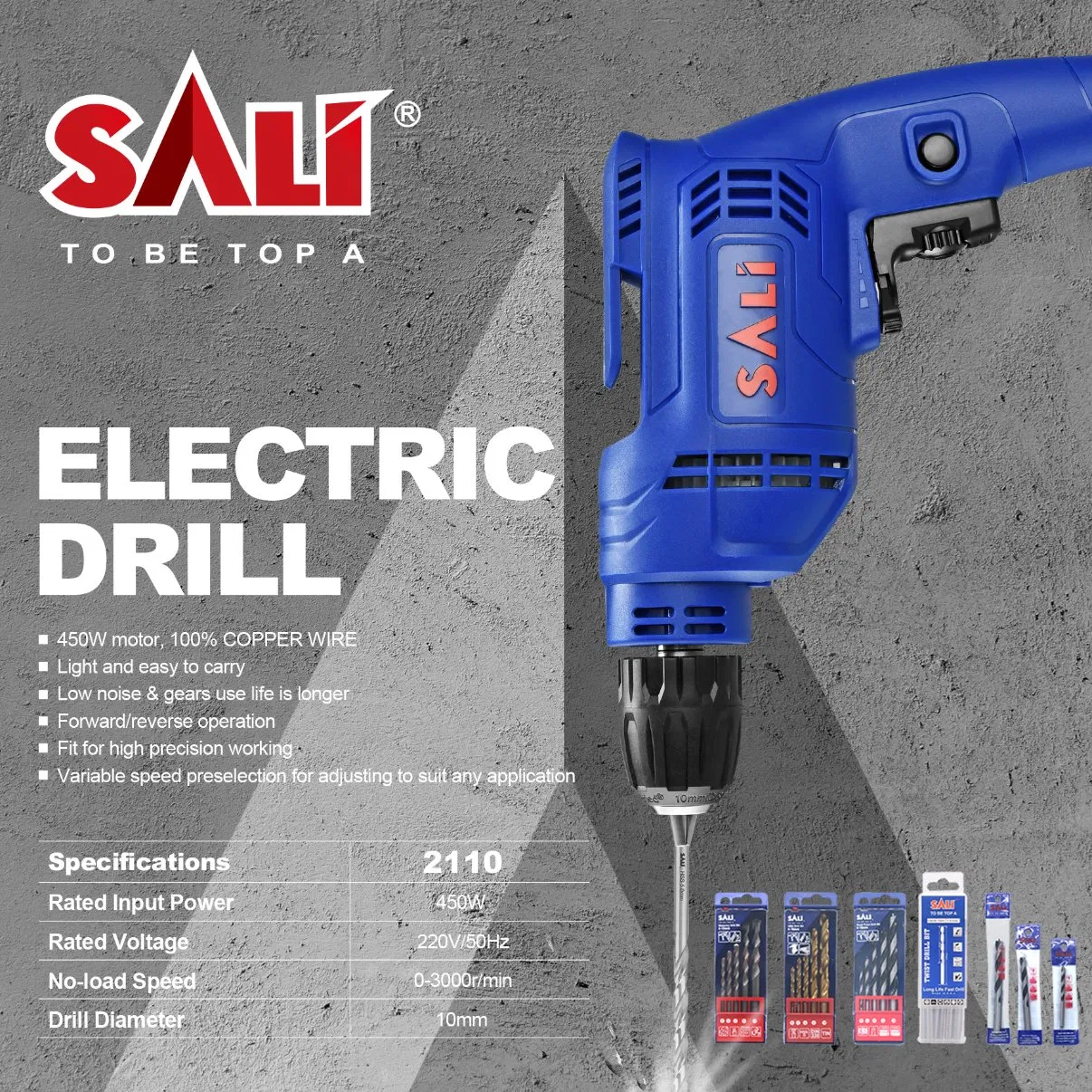 Sali 2110 450W 10mm Electric Drill Power Tools Drill
