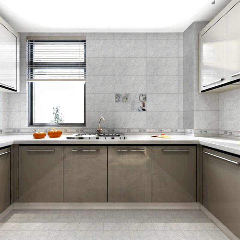 300X600mm Bright Wall Tiles Grey Ceramic Tile Porcelain Marble Glazed Tile for Kitchen and Dining Room