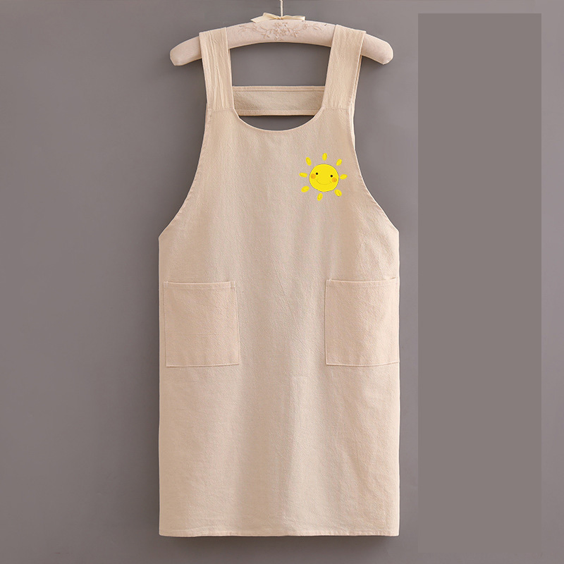 Custom Logo Canvas Chef Cotton Unisex Uniform Cooking Kitchen Salon Barber Aprons Commercial Cafe Restaurant Work Waitress Apron
